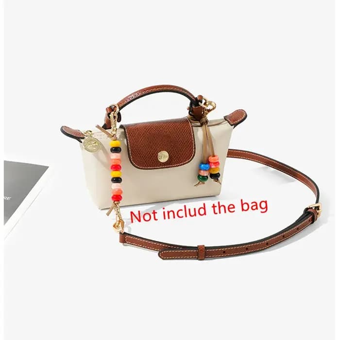 Chaîne décorative perlée pour sac Longchamp – Sangle colorée pour sac à main