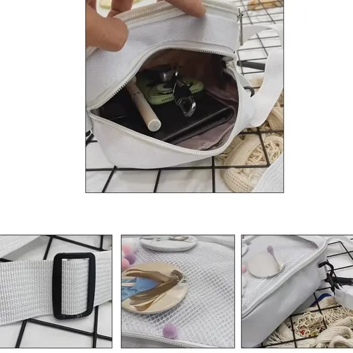Kawaii Mini sacs à bandoulière pour femmes mignon PVC Transparent petit clair rose Ita sac noir blanc