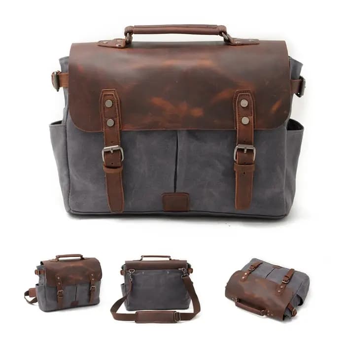 Roadfisher Vintage décontracté toile cuir photographie appareil photo messager sac à bandoulière insérer étui pour Canon Nikon Sony Fuji Leica