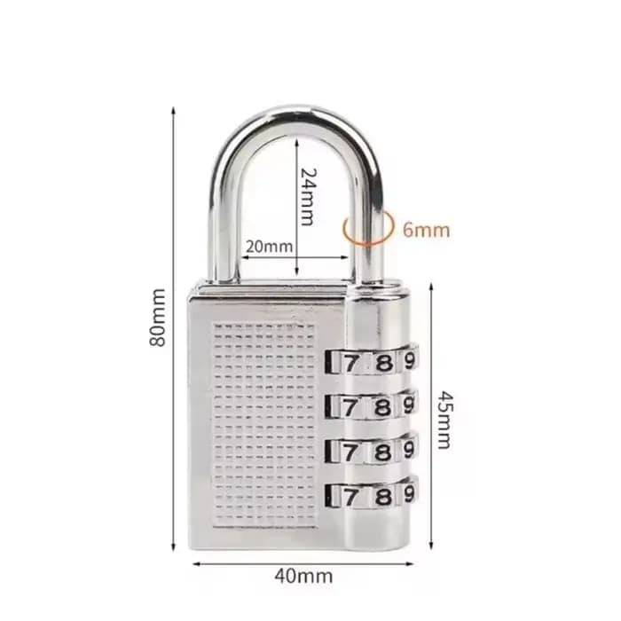 Nouveau métal 4 chiffres Code serrure extérieure étanche cadenas valise bagages