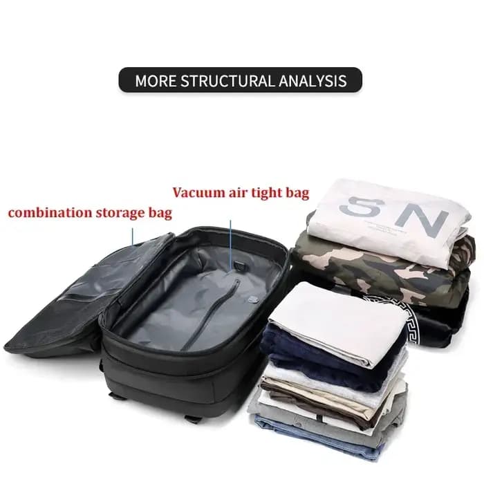 Sac à dos de voyage à compression sous vide pour hommes