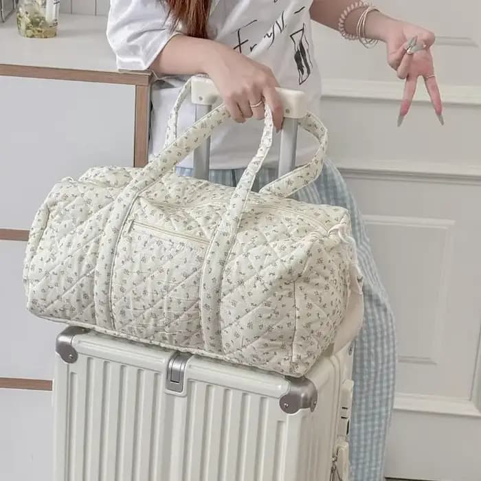 Sac de voyage matelassé floral léger grande capacité