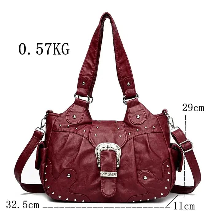 Sac à Main de Luxe en Cuir Souple Vintage pour Femme