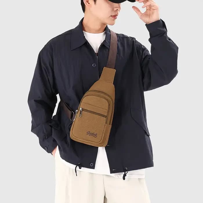 Sac de poitrine en toile pour hommes
