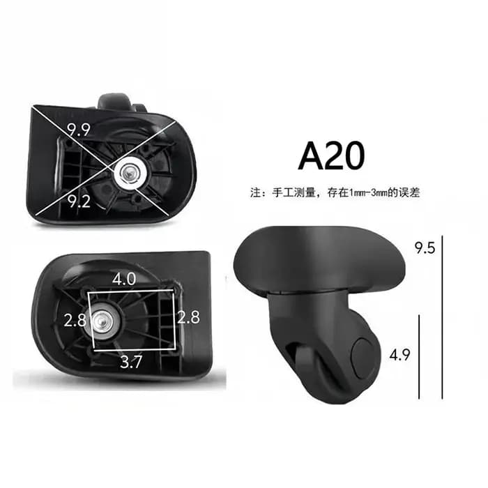 Accessoires de roulettes de bagages résistantes à l'usure, roulettes universelles pour valises de vo