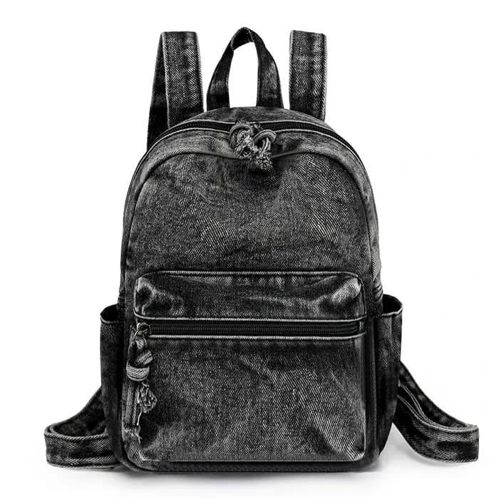 Sacs à dos en denim délavé pour femmes, petits sacs de loisirs ou de voyage, style preppy, petits sa