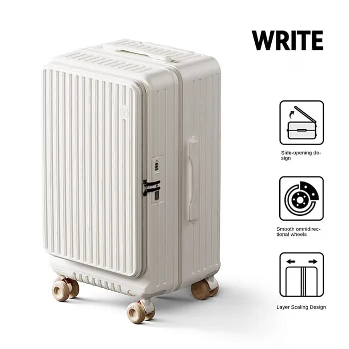 Valise à ouverture latérale et frontale, grande capacité 28/30 pouces, extensible, épaissie, résista