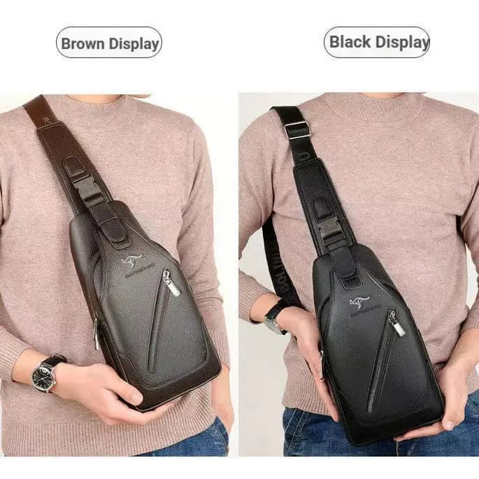 Sac de poitrine en cuir pour hommes