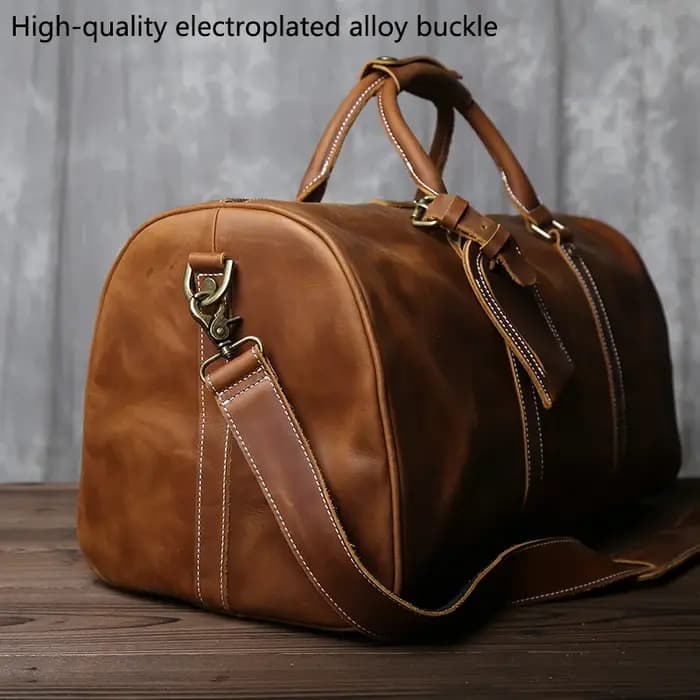 Nouveau sac à main rétro pour hommes Europe et amérique sac de voyage en cuir de cheval fou couche peau de vache grande capacité sac à bandoulière unique