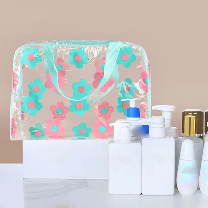 Sac cosmétique de voyage transparent
