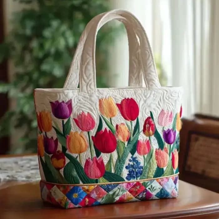 Sac fourre-tout vintage imprimé pour femme