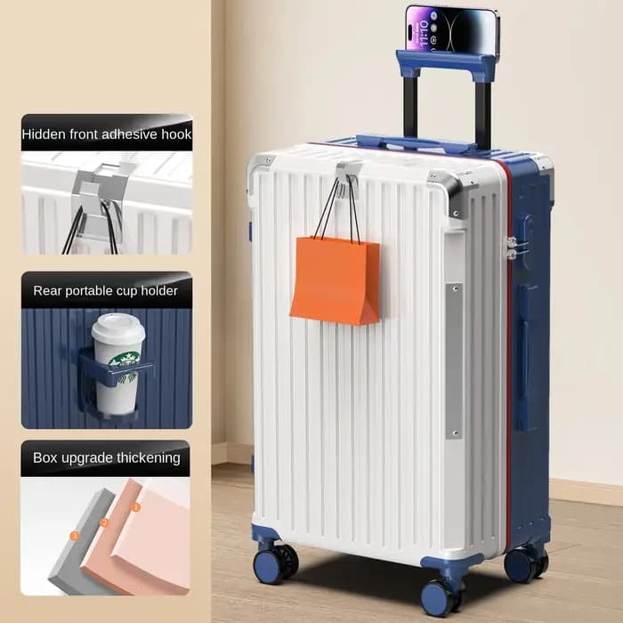 Valise de voyage à cadre en aluminium, nouvelle valise à roulettes pour homme, 28/30 pouces, grande