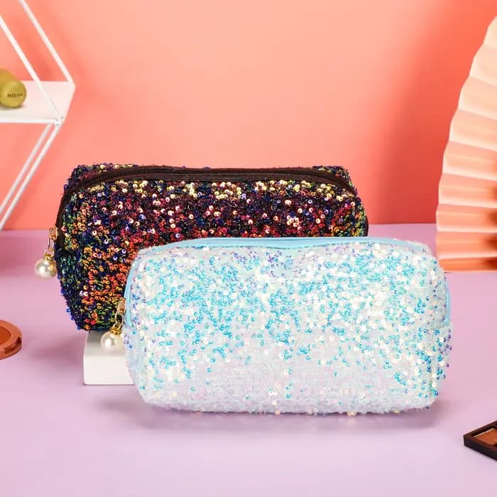 Trousse de maquillage sirène à paillettes