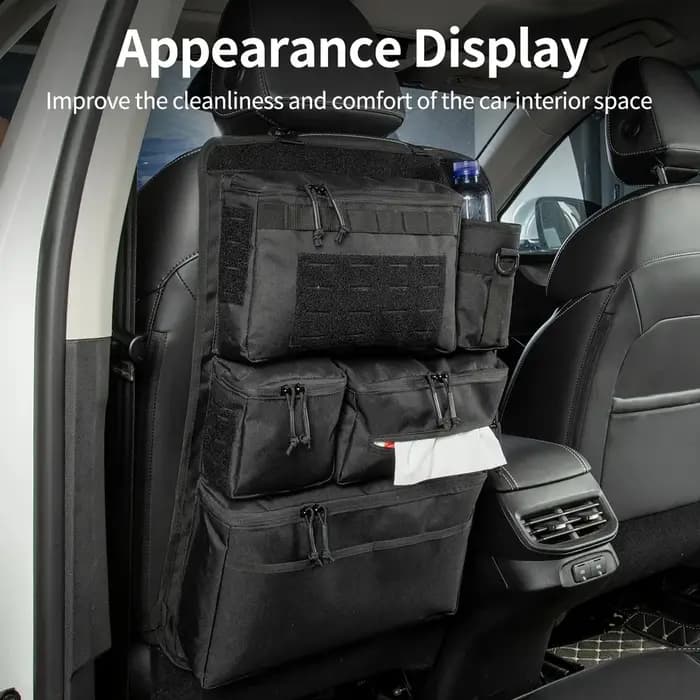 Organisateur de bagages multifonctionnel et sac de rangement tactique pour sièges arrière de voiture