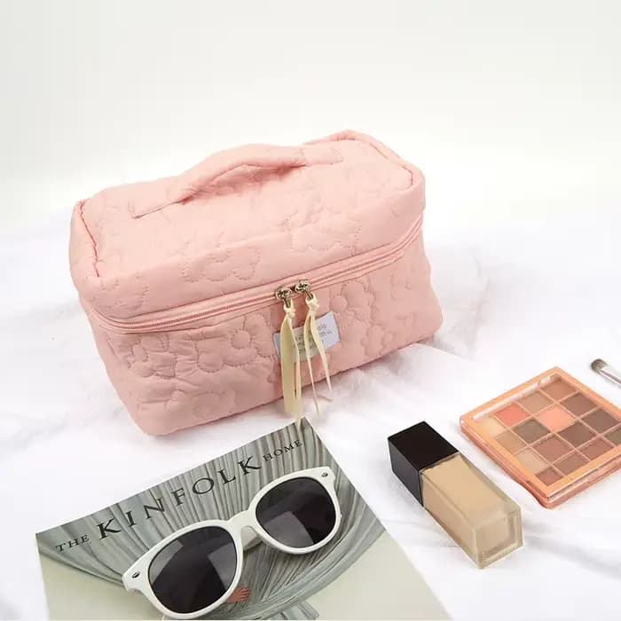 Trousse de maquillage à motif de fleurs pour femmes