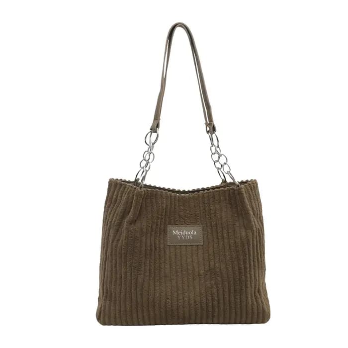 Sac fourre-tout chic en velours côtelé