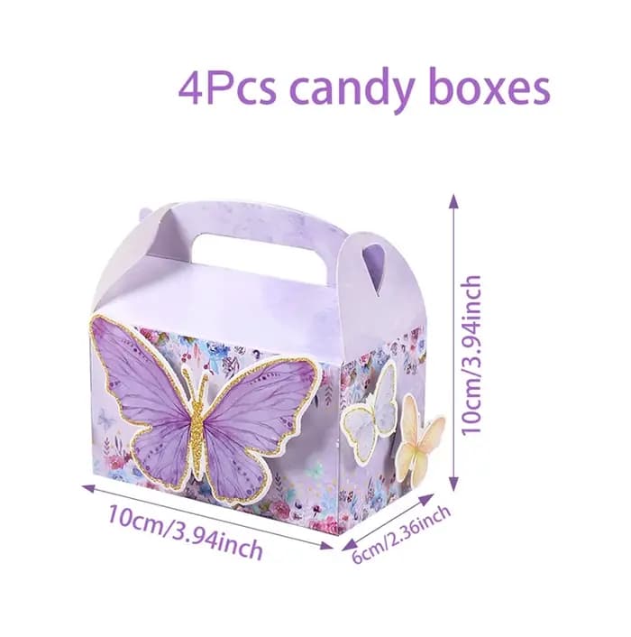 Valise de ixPapillon, Sacs Cadeaux, Bonbons, Sac d'Emballage de Biscuits, Décor de ixd'Anniversaire, Fournitures de ixPréChristophe pour Enfants et Bol
