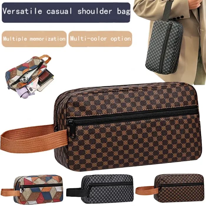 Sac fourre-tout polyvalent en PU pour maquillage et toilette noir bleu beige pour homme et femme voyage organisation quotidienne