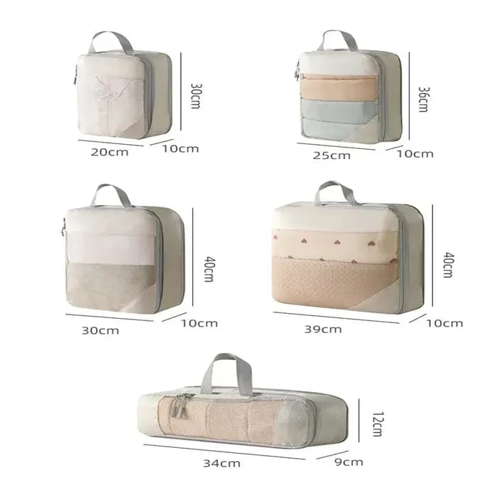 Sac de rangement de voyage, Cubes d'emballage compressibles, valise de voyage, organisateur de bagages, sac à main pliable et étanche