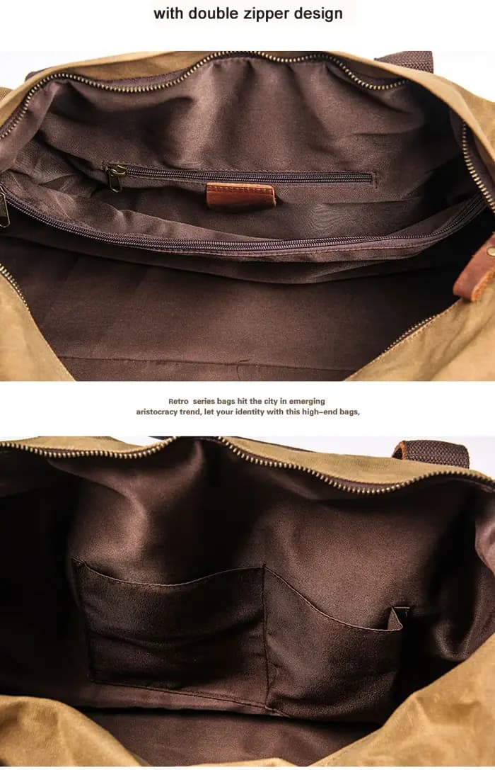 Sac de voyage en toile cirée imperméable pour hommes