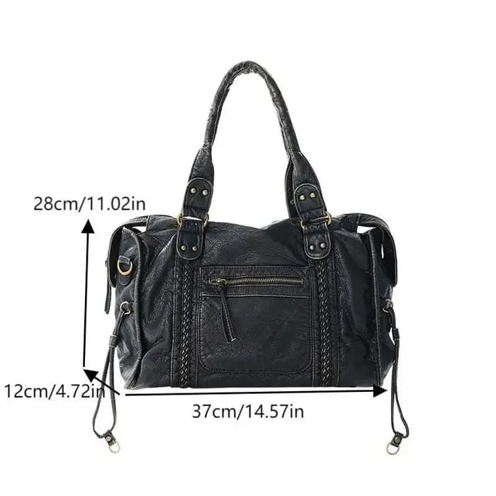 Grand fourre-tout de style punk en cuir souple