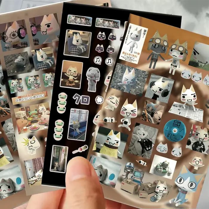 8 autocollants mignons de dessin animé Doro Cat Inoue Toro pour bagages