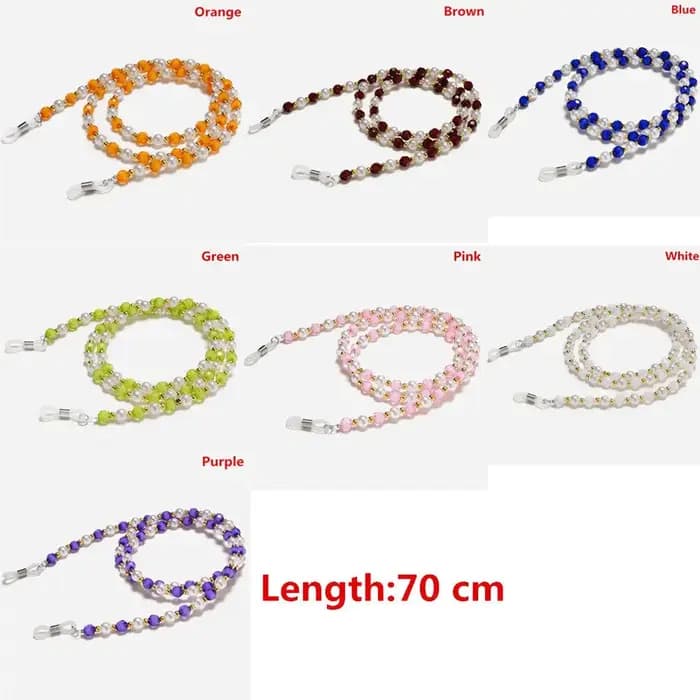 Mode perles de cristal lunettes collier