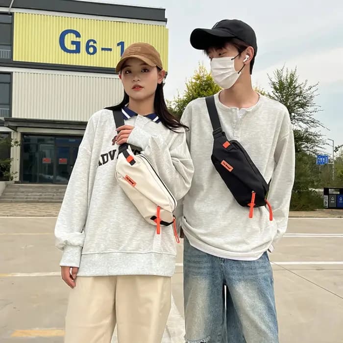 Sac de taille élégant de couleur contrastée – Sac banane à bandoulière léger et durable pour les sports de plein air et un usage quotidien