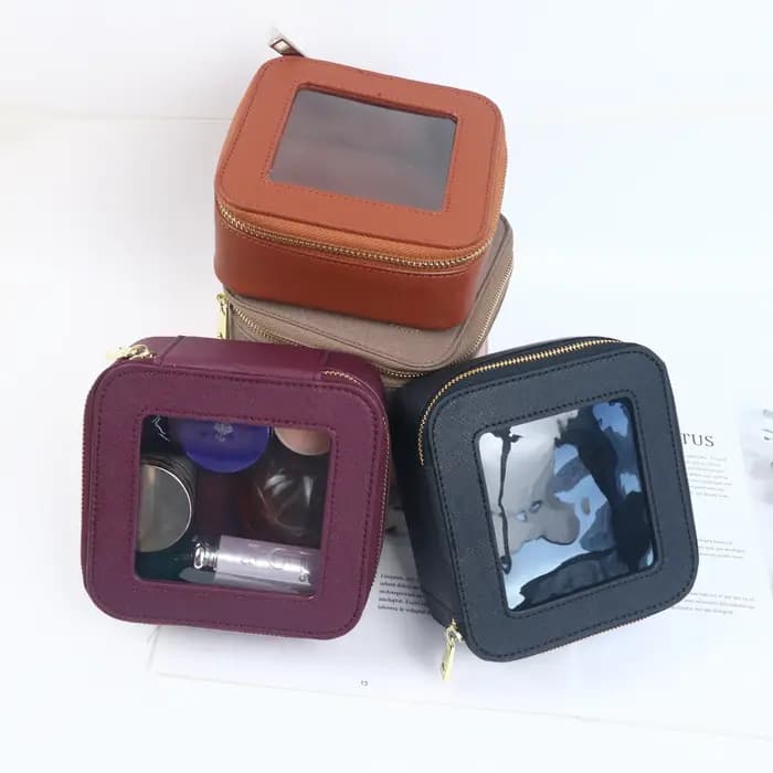 Trousse de toilette de voyage en cuir Saffiano pour femmes