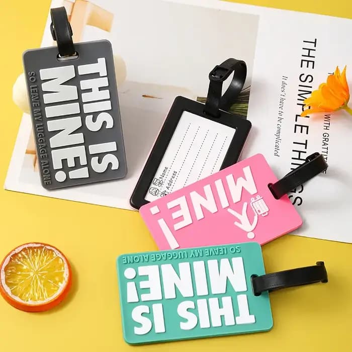 Étiquette de bagage en PVC souple avec lettre imprimée