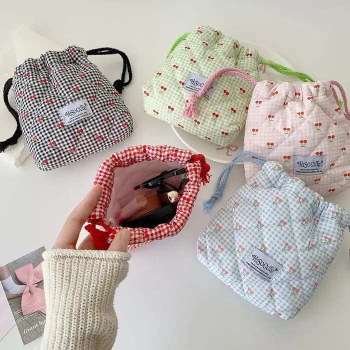 1 pièce Trousse de maquillage et de toilette portable de voyage à cordon de serrage