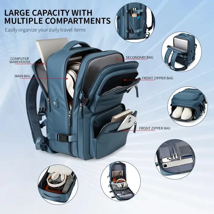 Grand sac à dos de voyage pour femmes et hommes