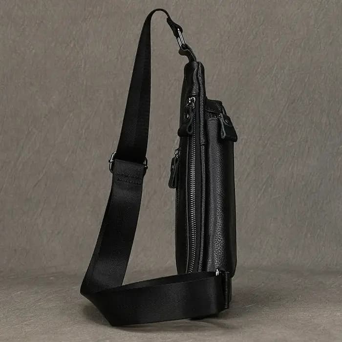 Luufan-Sac de poitrine en cuir véritable pour homme