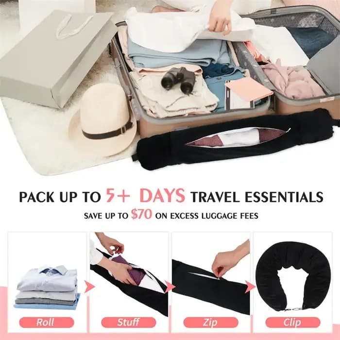 Taie d'oreiller de voyage rechargeable