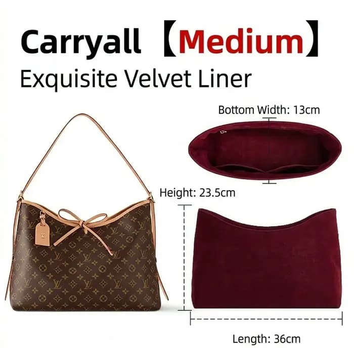 Insert de sac de haute qualité pour LV Carryall MM PM