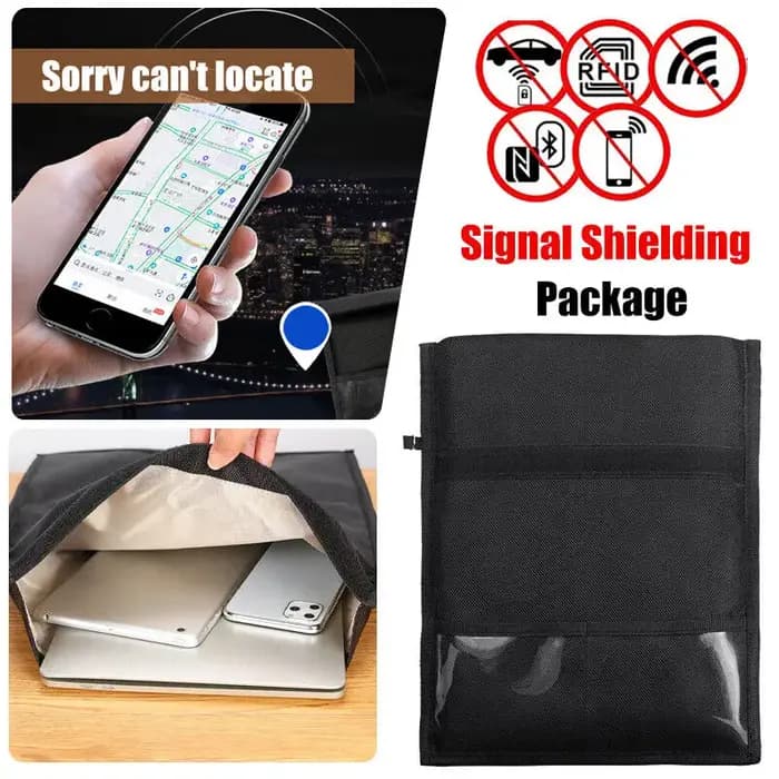 Pochette de protection RFID anti-pistage, sac Faraday pour téléphones, appareils, grand portefeuille
