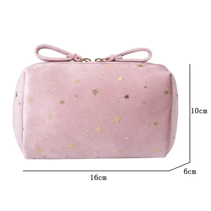 Petit sac à cosmétiques de voyage Portable, sac de rangement de cosmétiques en flanelle, sac à cosmé