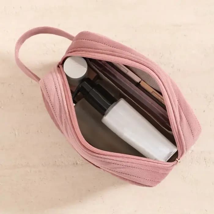 Sac de rangement pour maquillage en velours pour la saison froide