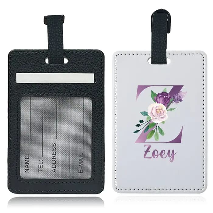 Étiquette de bagage personnalisée en PU avec nom