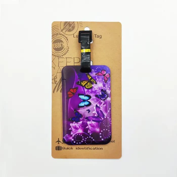Étiquette de bagage papillon pour femmes, étiquette de bagage de voyage pour filles, porte-adresse d