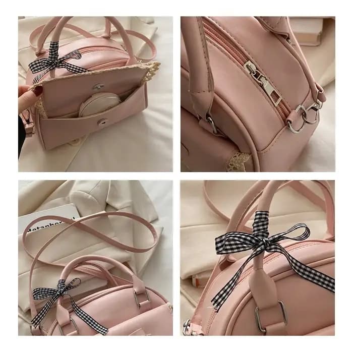 Un sac Boston polyvalent à main avec nœud papillon pour femmes en version coréenne 2025