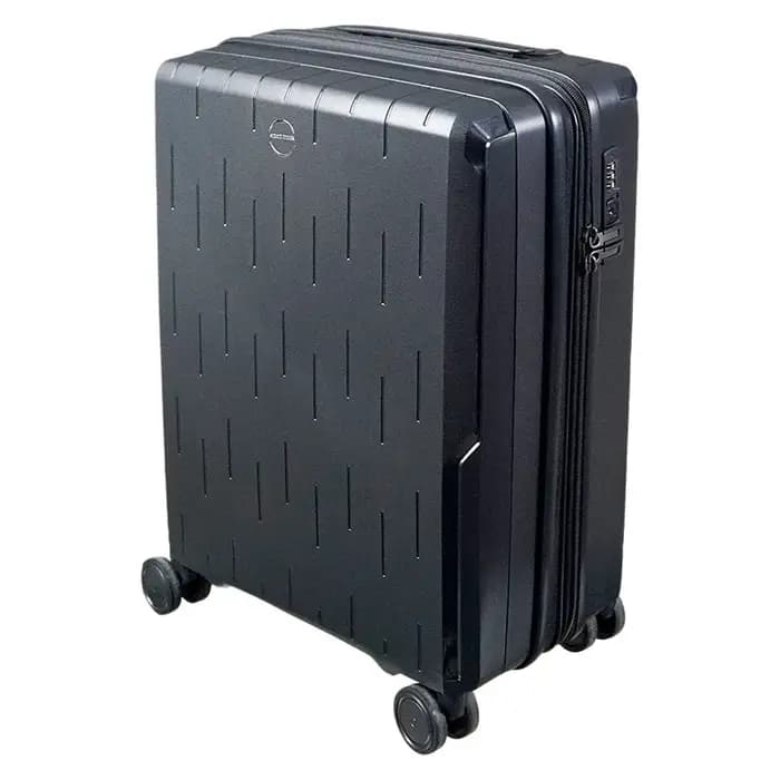 Bagage à main en polypropylène antichoc – Valise rotative extensible avec roues silencieuses et fermeture éclair