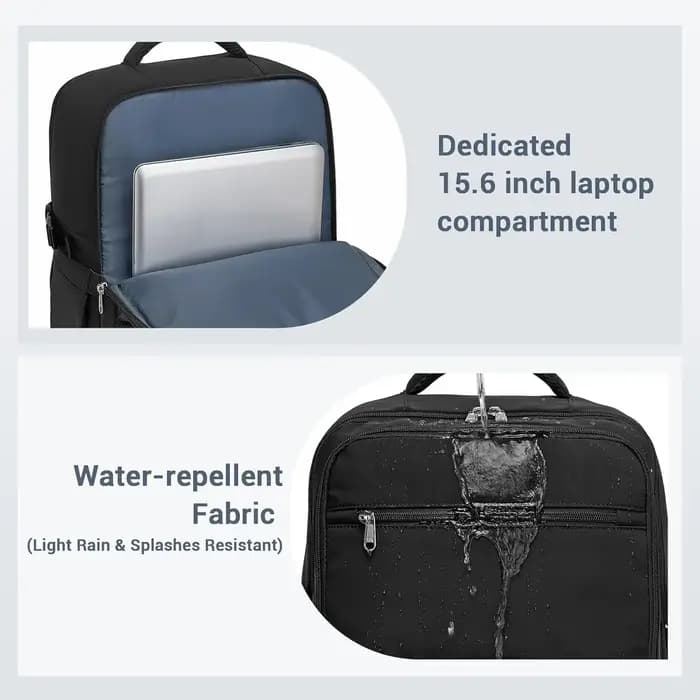 Sac à dos KONO pour bagage à main 40x30x20cm, 24L, avec compartiment pour ordinateur portable 15,6 p