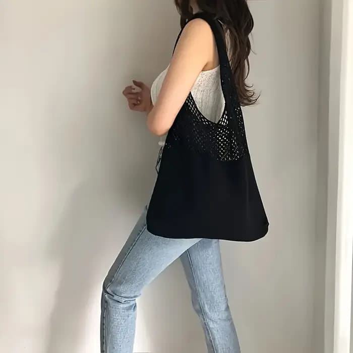 Sac fourre-tout en tricot bohème pour femmes