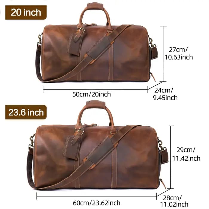 Sac de voyage vintage en cuir pleine fleur pour homme S.WORKER