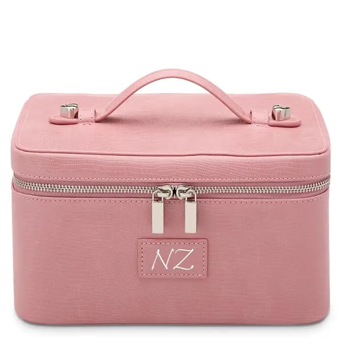 Trousse de toilette personnalisée avec nom et logo - Élégante trousse de maquillage de voyage avec c