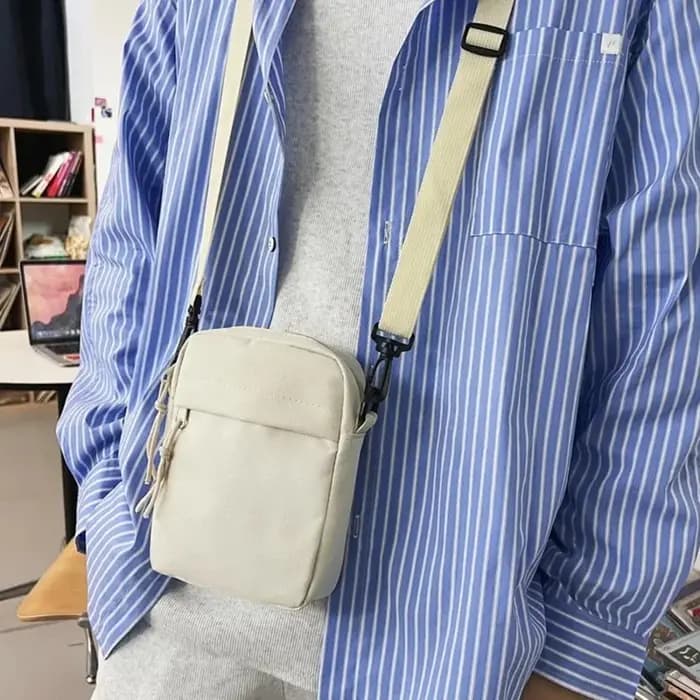 Sacs à bandoulière pour hommes décontracté toile petite pochette