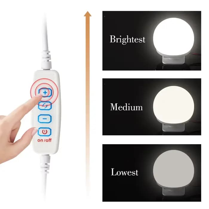 Miroir de maquillage ampoule LED lumières de vanité USB 12V salle de bain coiffeuse éclairage Dimmable LED