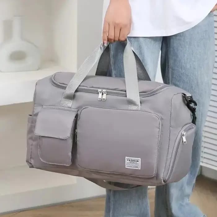 Sac de voyage Oxford pliable multifonctionnel en nylon, sac de sport multicouche avec compartiment à chaussures, sac à main de grande capacité