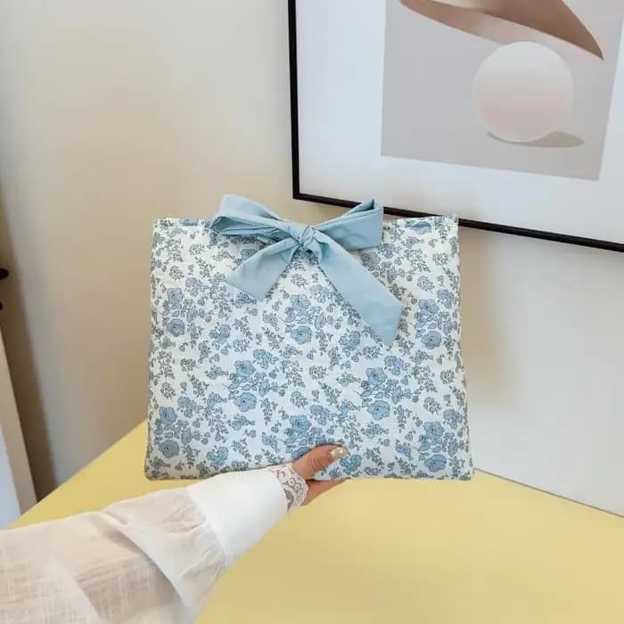 Trousse de maquillage en tissu à imprimé floral pour femme